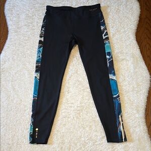 Ted Baker Black Leggings with Vibrant Blue Accents
